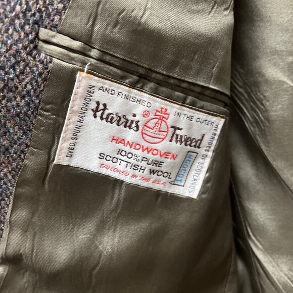 Brandford & Taylor Vintage 80's Brown Harris Tweed Blazer - Picture 5 of 9